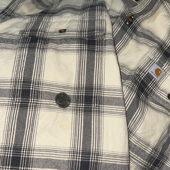 NWOT carharrt heavy plaid Shacket Shirt Jacket - Picture 7 of 11